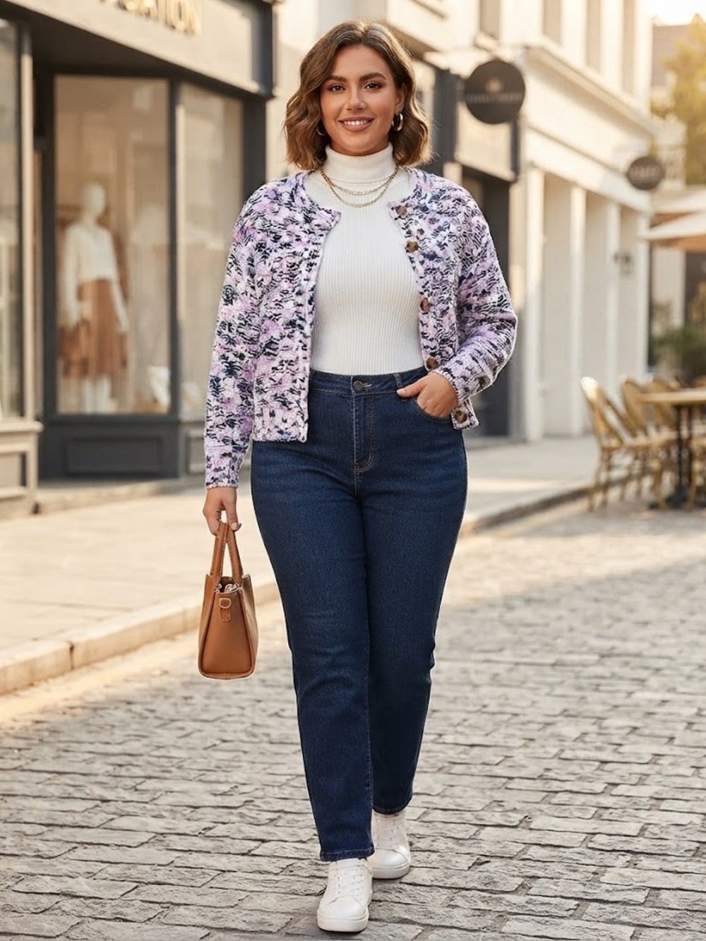 Celebrity Pink Multicolor Marled Cardigan Sweater